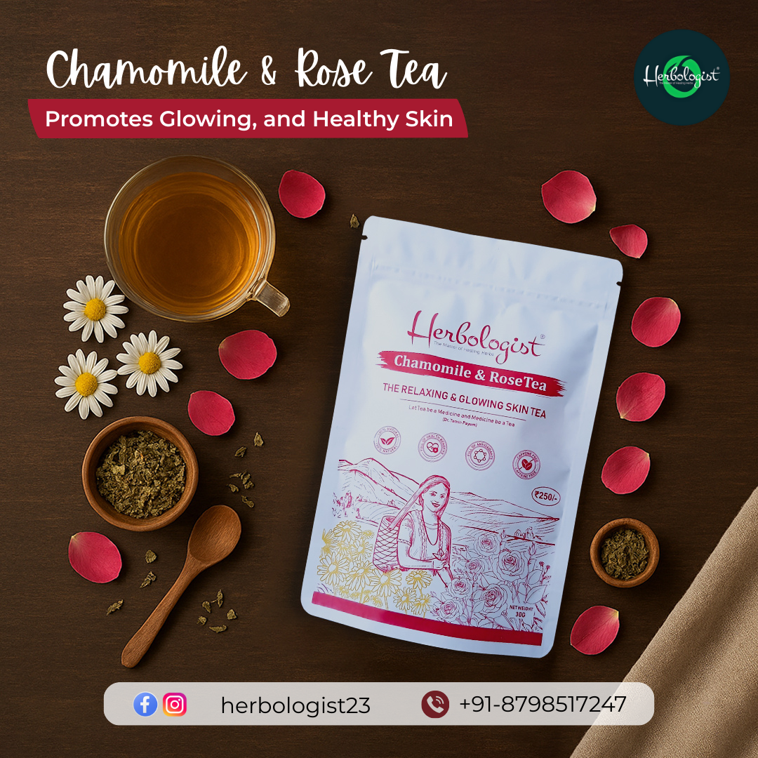 Chamomile & Rose Tea – For Glowing & Healthy Skin 🌿